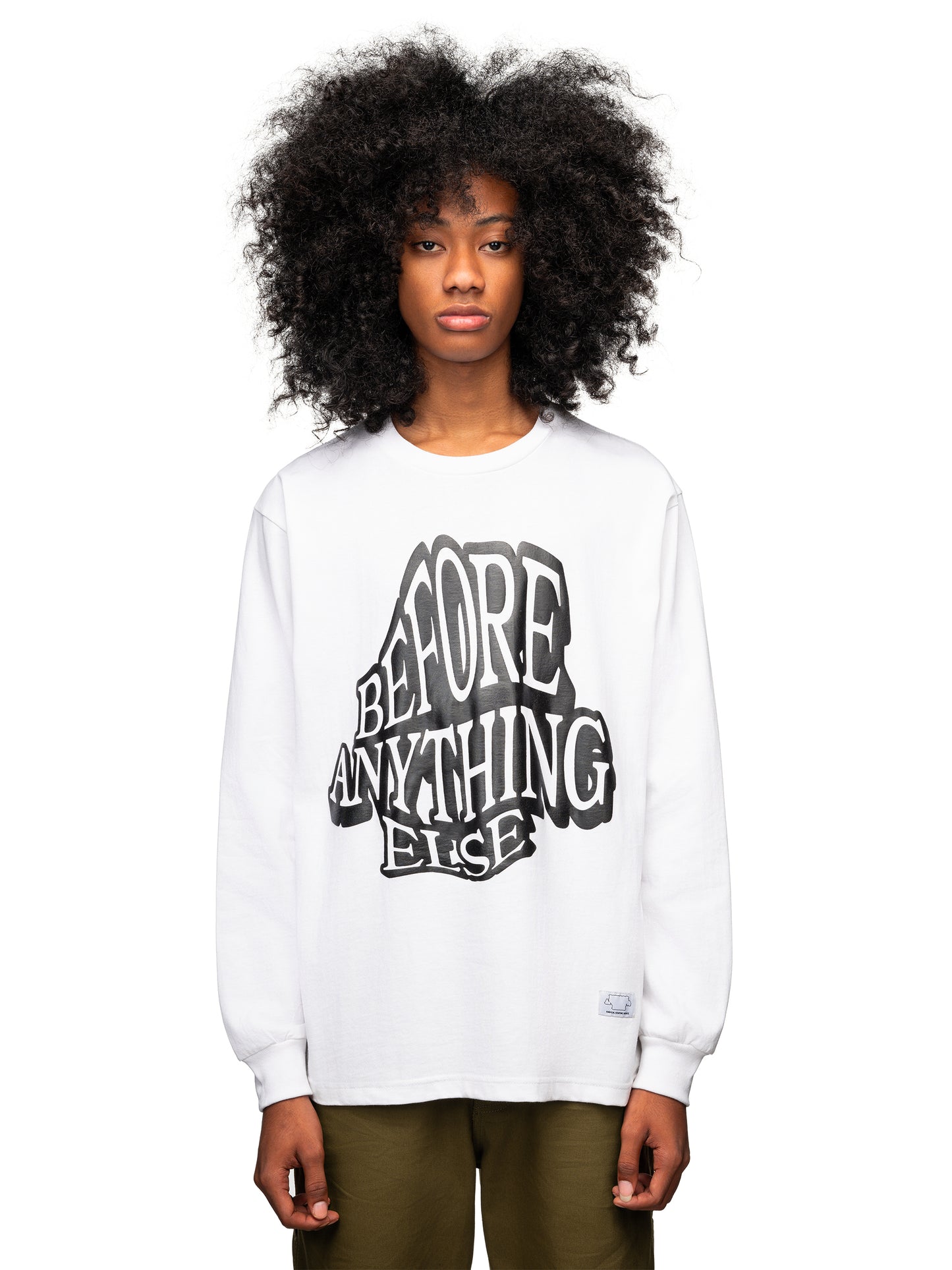 Fluid Logo LS Tee White