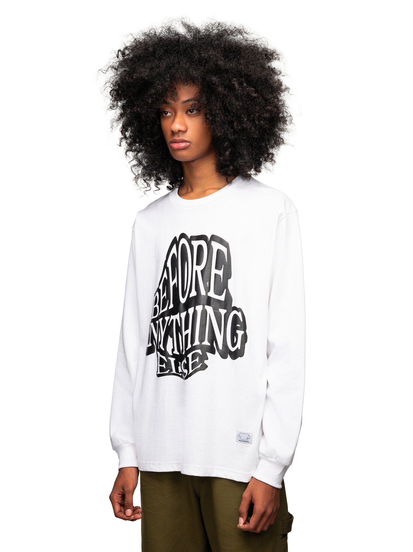 Fluid Logo LS Tee White