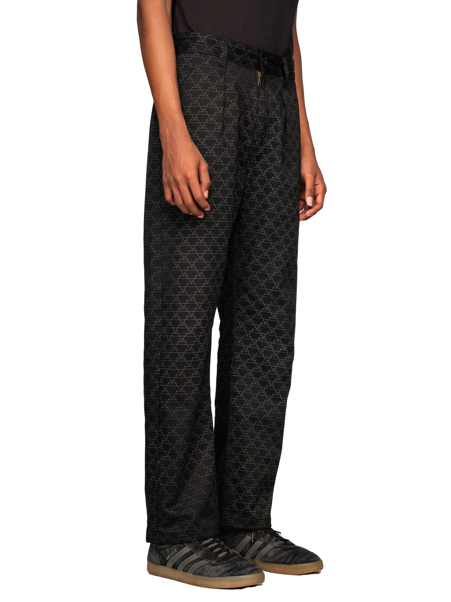 Logo Pleated Pant Black