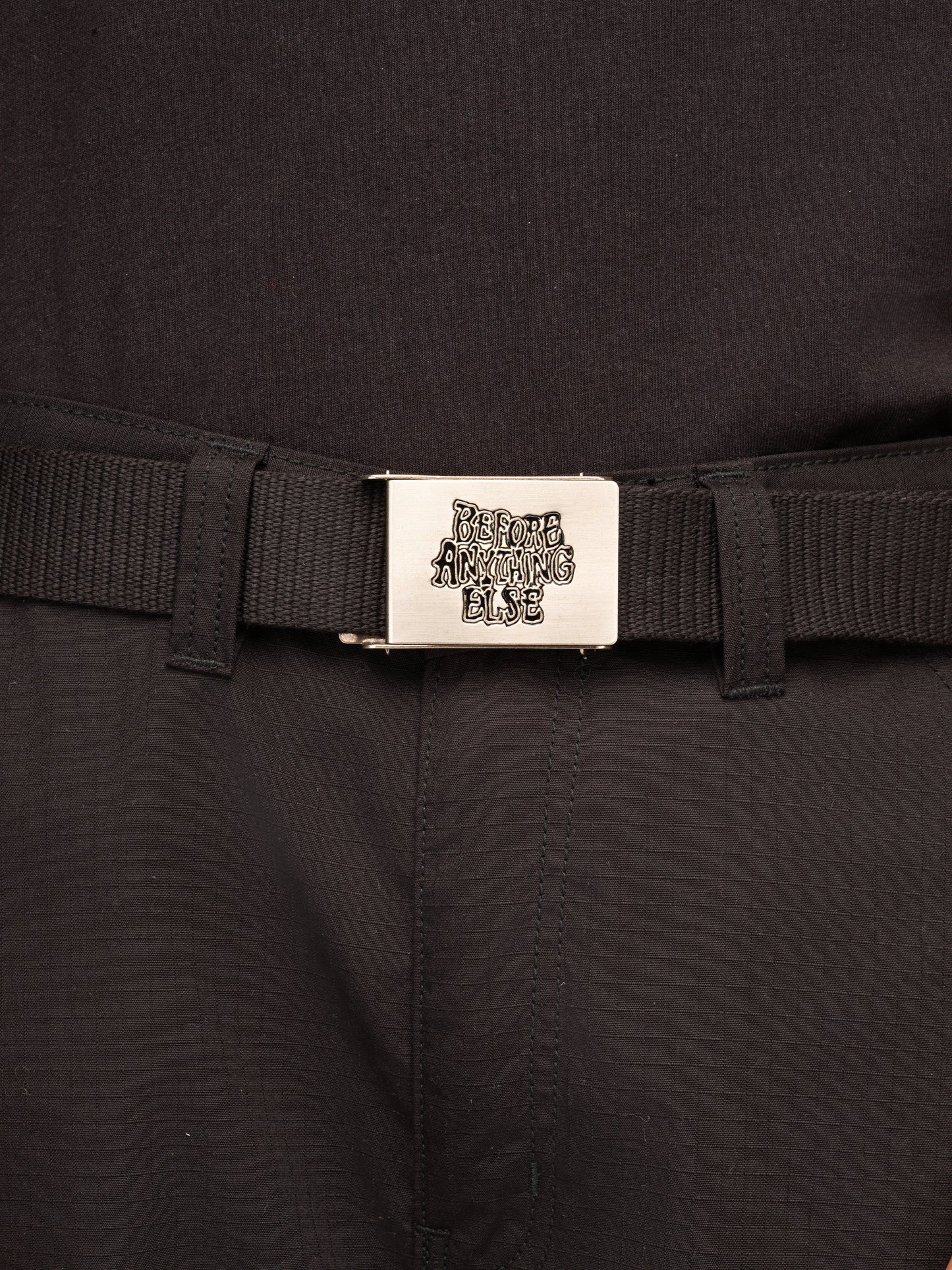 SP25 Logo Webbing Belt Black