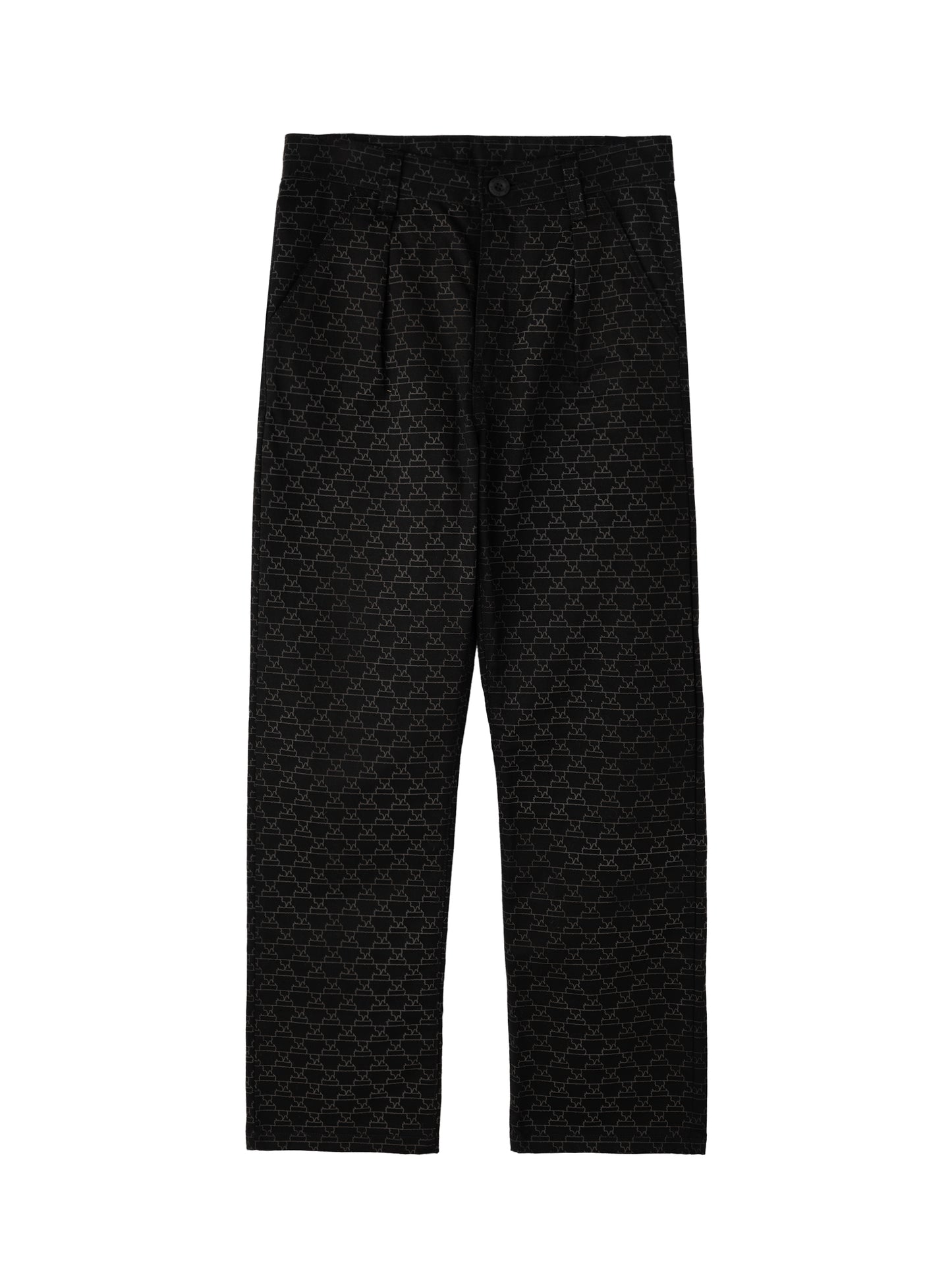 Logo Pleated Pant Black