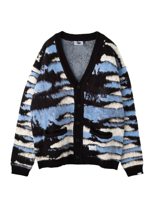 SP25 Logo Cardigan Knit Blue White