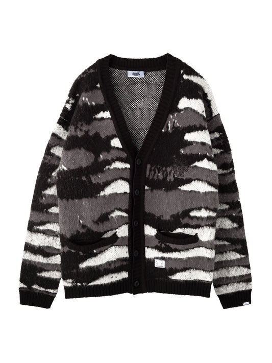 SP25 Logo Cardigan Knit Black White