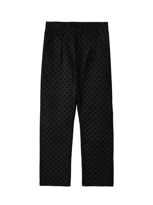 Logo Pleated Pant Black